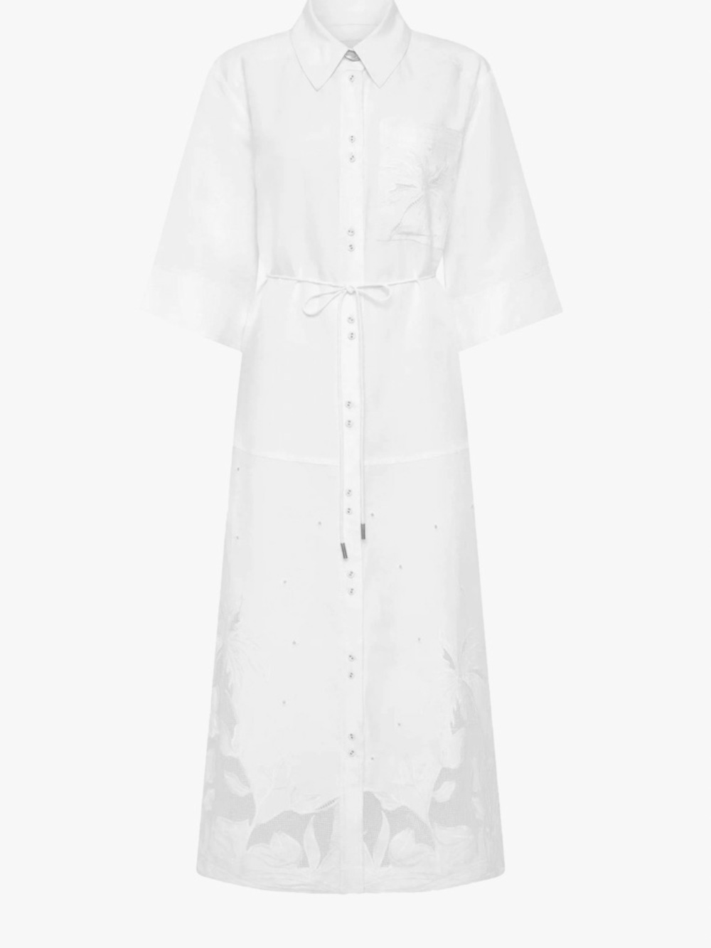 Aje Agua Embroidered Shirt Dress